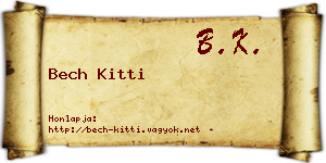 Bech Kitti névjegykártya